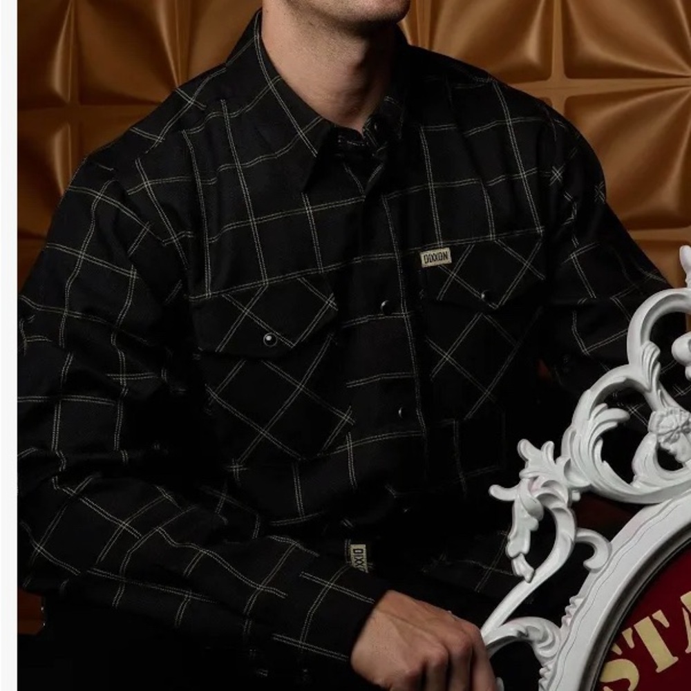 DIXXON STAY GOLD Plaid Flannel Men's Shirt ~ RARE Discontinued